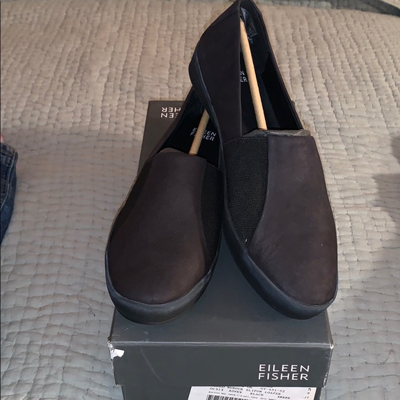 EILEEN FISHER NUBUCK CHASE SLIPON LOAFER